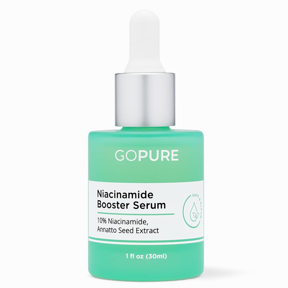 GoPure Niacinamide Serum ingredients close-up show soothing formulation benefits.