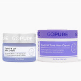 GoPure Sculpting Duo neck cream bottle for a firmer, lifted look.