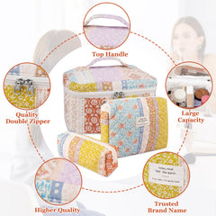 Gosect bolsa maquillaje floral pequeña ideal para viajes compactos.