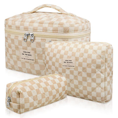 Bolsas de maquillaje floral grande de Gosect, ideal para viajes y organización de cosméticos.