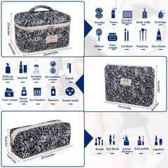 Bolso maquillaje floral mediano de Gosect, perfecto para uso diario y organización.
