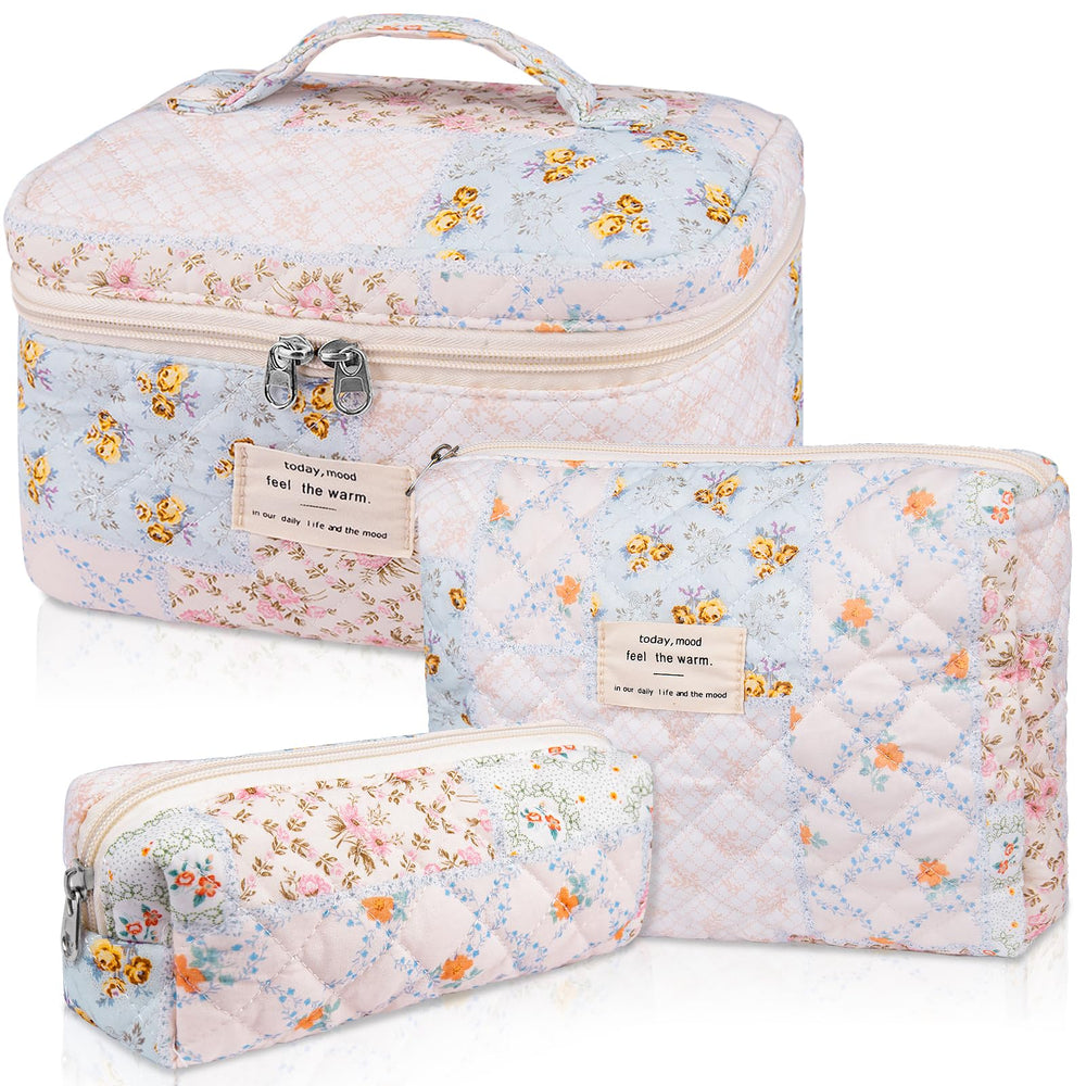 Gosect kit maquillaje floral, tres tamaños para ordenar fácilmente tus cosméticos.