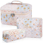 Gosect kit maquillaje floral, tres tamaños para ordenar fácilmente tus cosméticos.