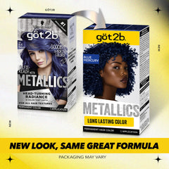 Crema de color Got2b Metallics Azul Mercurio para tono metalizado intenso.