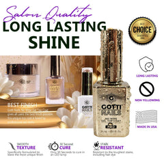 Gotti Nails: capa superior gel resistente a rayaduras para uñas duraderas.