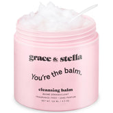 Grace & Stella desmaquillante balm, textura sensorial para retirar maquillaje suavemente.