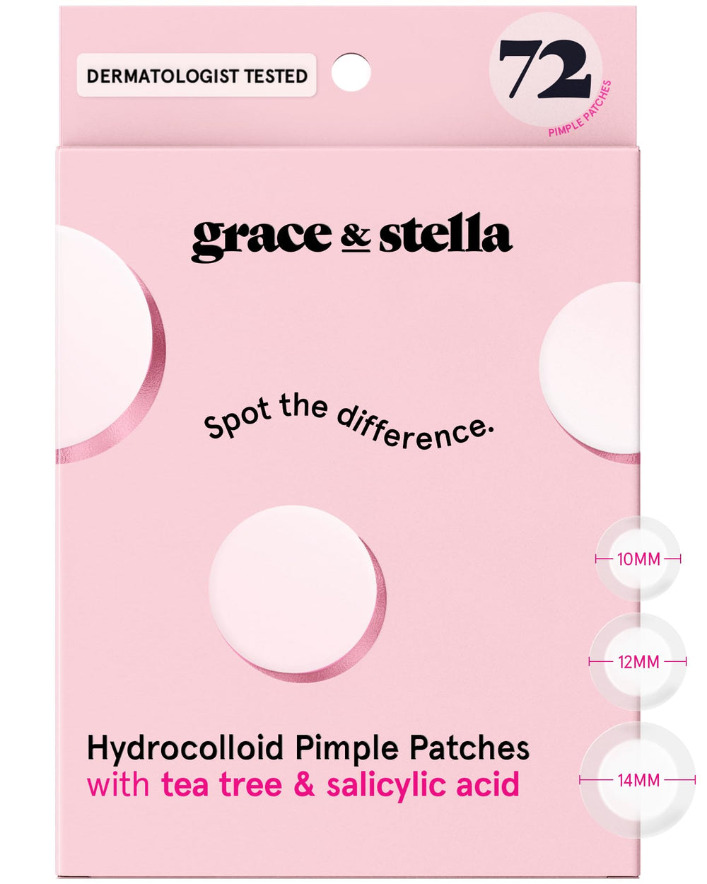 Grace & Stella parches acné 14mm, cobertura discreta para brotes