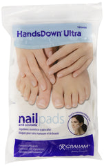 Graham Medical Hands Down Ultra, paño sin pelusa para quitar esmalte sin dañar la manicura.