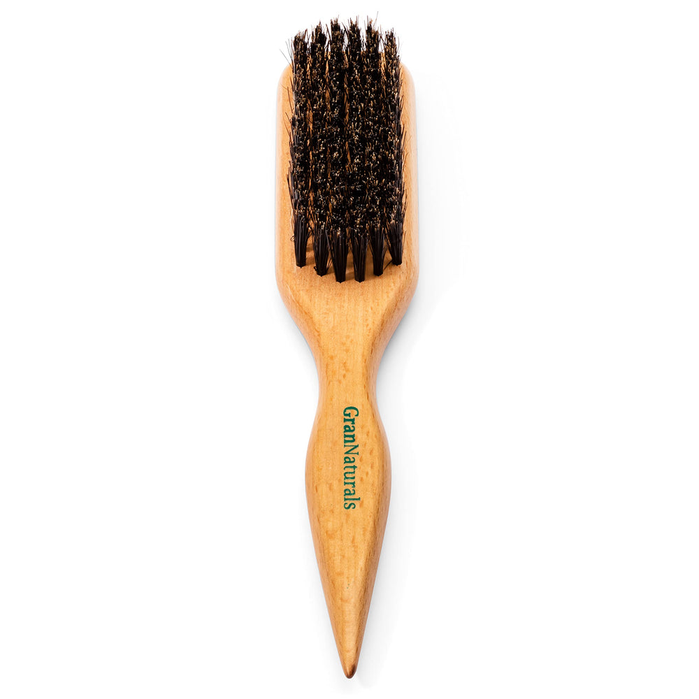 GranNaturals cerdas de jabalí para peinado hacia atrás, suaviza el cabello y crea un acabado pulido.