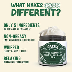 Grazly balm con magnesio del Mar Muerto, cristales visibles para experiencia calmante