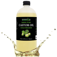 GreenIVe Aceite de Castor: botella ambar con gotero para uso diario en cabello y piel