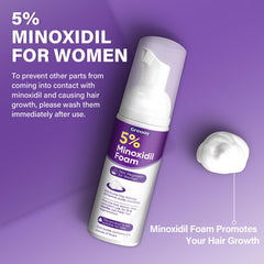 Greoay Minoxidil 5% espuma, aplicación manual fácil y rápida.