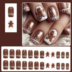 GRITOSE diseño hombre de jengibre en uñas para Navidad