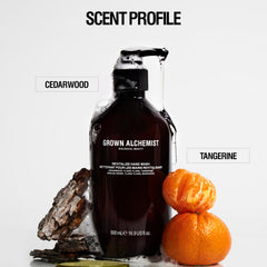 Grown Alchemist Ylang Ylang Tangerine Cedarwood essence close up invites calming cleansing rituals