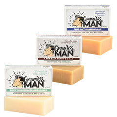 Grown Ass Man Co barra champú sólido con esencias para cabello suave.