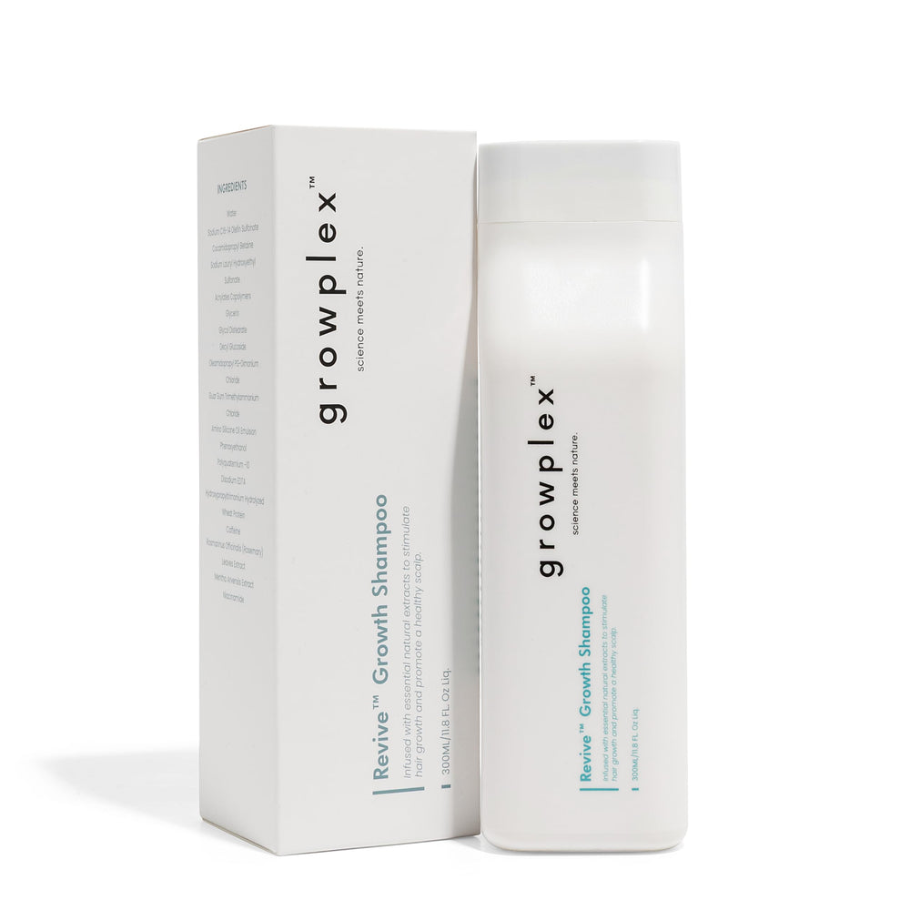 Growplex Revive Shampoing – bouteille prête pour un lavage quotidien, cheveux plus forts.