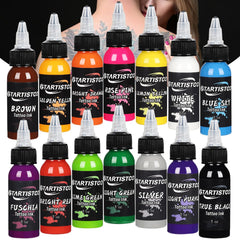 GTARTISTOO encre tatouage 14 couleurs 30ml pour des couleurs vibrantes et durables