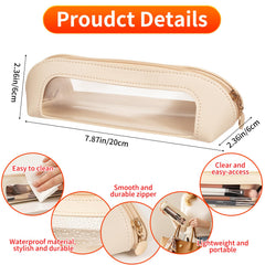 Gthiely bolsa maquillaje PVC/cuero, resistente al agua para uso diario.