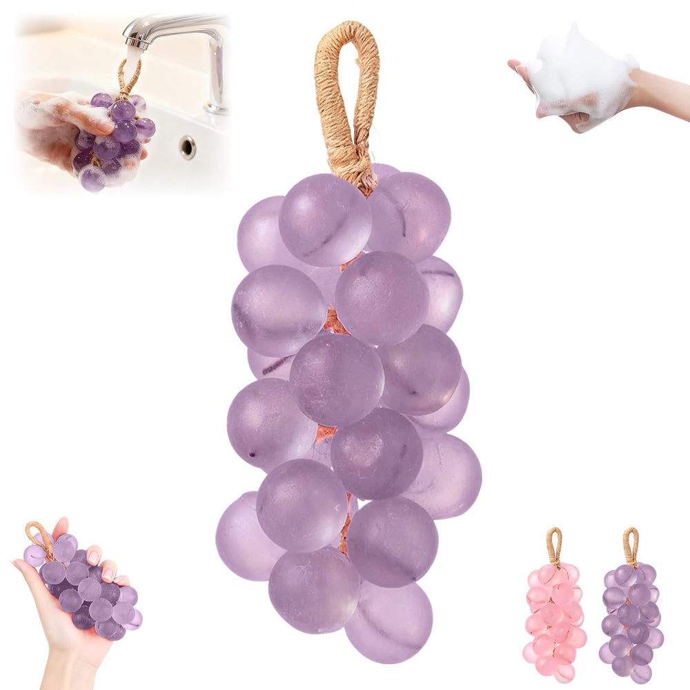 Gtyuoo Jabón de uvas en cuerda con racimo, ideal para un lavado suave y decorativo.