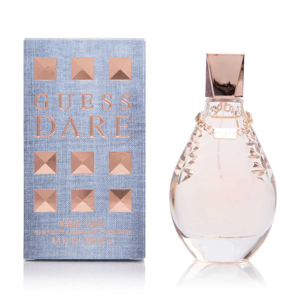 GUESS Dare: frasco visto de frente, aroma floral suave para ocasiones especiales.