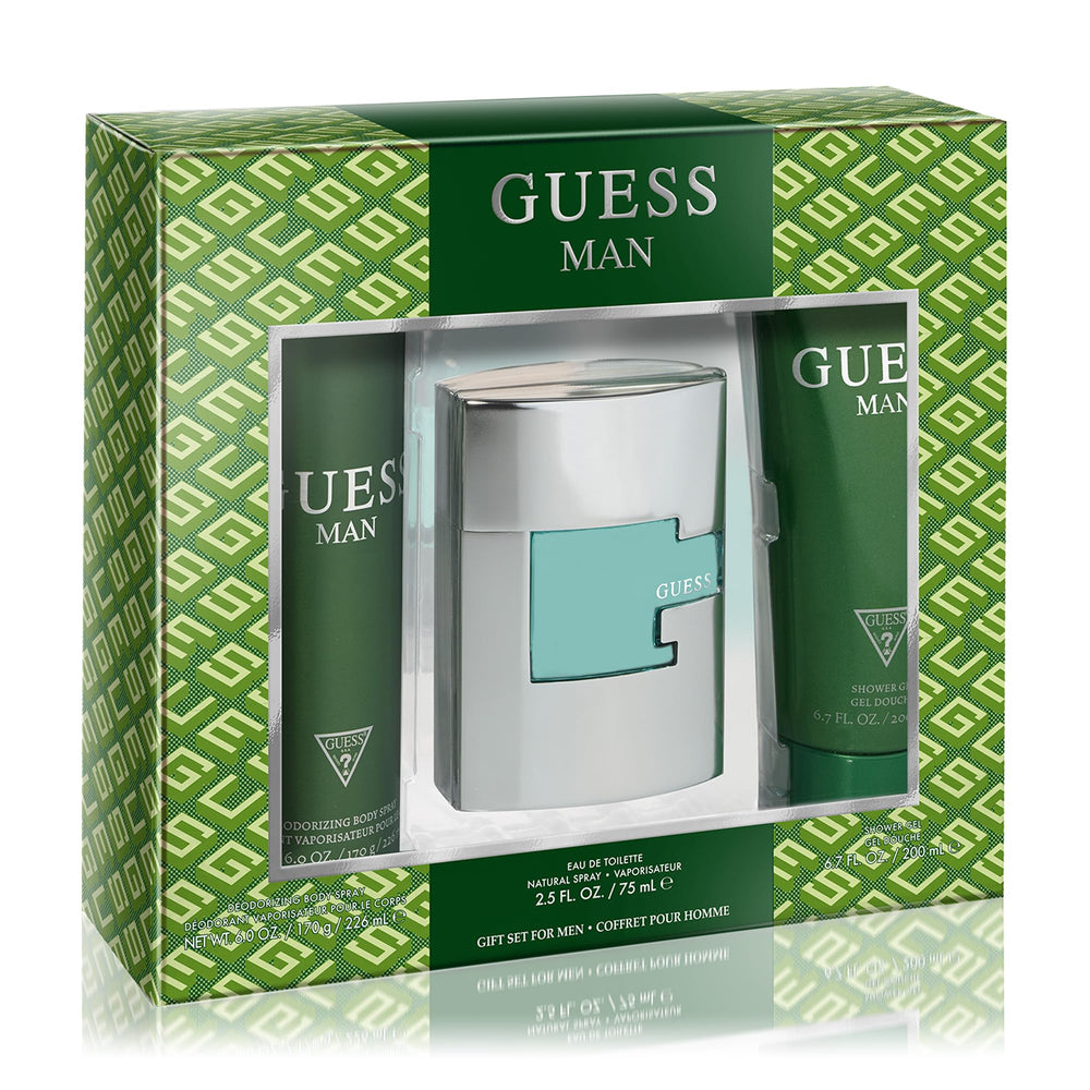 GUESS Man agua de toilette: botella del set regalo, aroma cítrico para el día a día