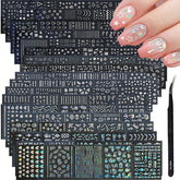 GUFUGU adornos uñas estrella linea luna para manicura llamativa y rápida