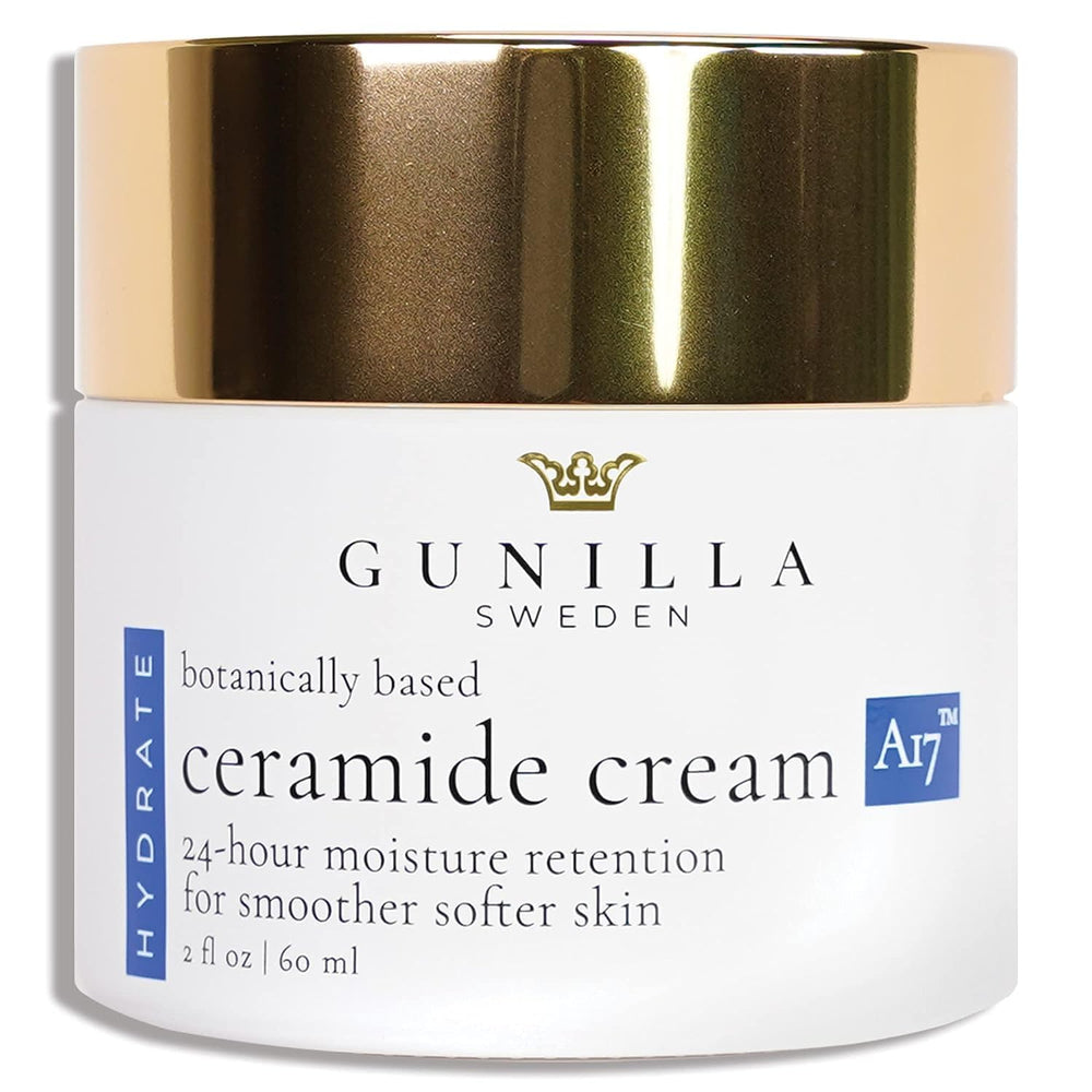 Gunilla Of Sweden crema ceramidas en bote de vidrio, hidratación duradera para piel seca