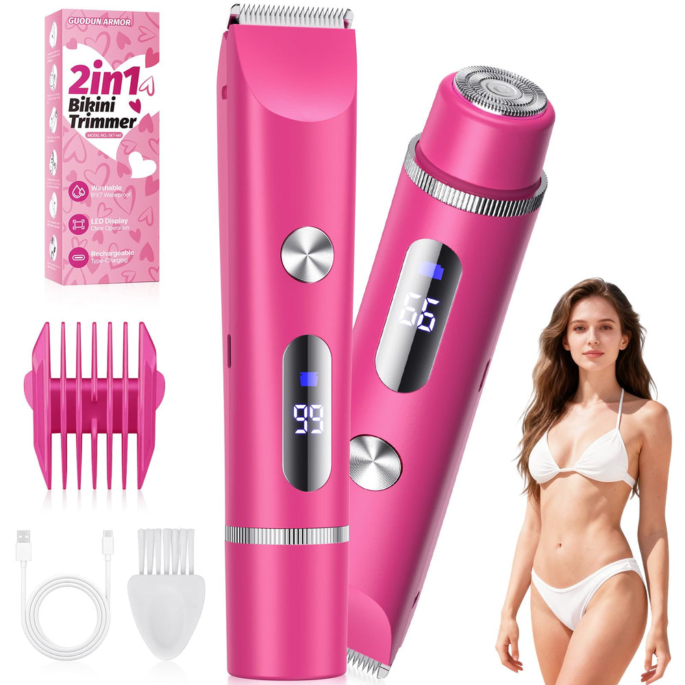 Guodun Armor bikini-trimmer con cabezal corporal para afeitado suave.