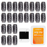 Guokoo pinzas para peluca forma U 32mm negras, fijan la peluca con comodidad.