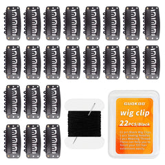 Guokoo pinzas para peluca forma U 32mm negras, fijan la peluca con comodidad.