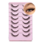 GVEFETIEE Pestañas ojo zorro, 8 pares, conjunto para un look natural y definido.