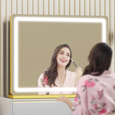 Gvnkvn espejo de maquillaje con luz LED para un acabado preciso