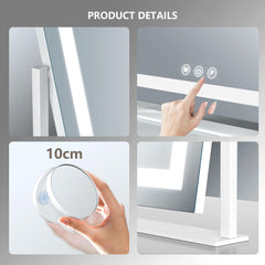 Gvnkvn espejo con tres colores de luz para diferentes condiciones de iluminación.
