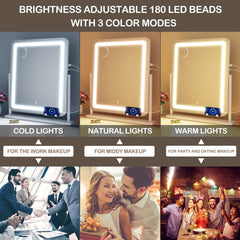 Éclairage LED à trois tons sur le miroir Gvnkvn pour s'adapter à l'éclairage.