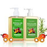 Gypsophila Batana Champú botella muestra fórmula nutritiva para cabello suave.