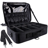 gzcz maleta maquillaje viaje exterior negro: diseño elegante y protección para cosméticos.