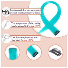 GZVIS extensiones teal-blue con broches traseros para instalación rápida.