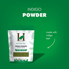 Close-up of H&C Indigo powder showing natural pigment for color depth.