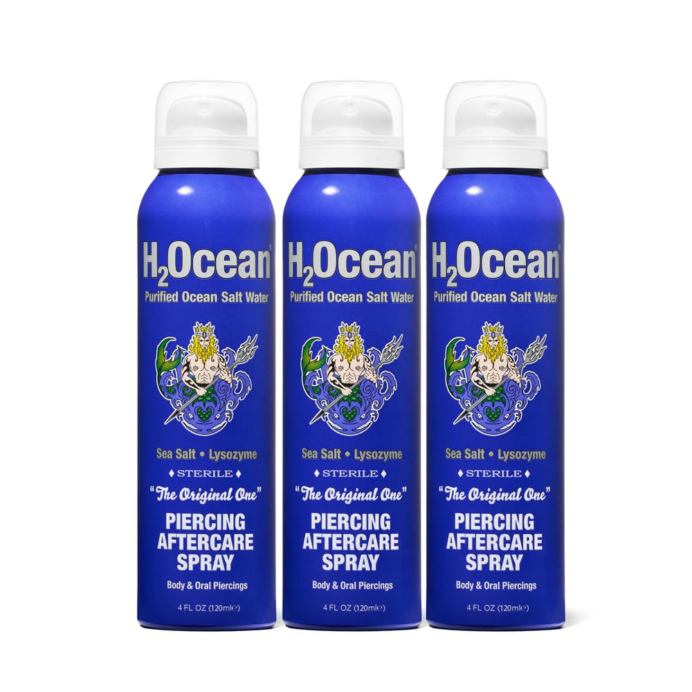 H2Ocean spray de cuidado para perforaciones: botella 360° para aplicación sin contacto.