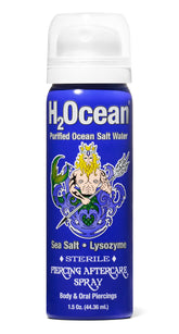 H2Ocean spray de cuidado para piercings con aplicación 360 grados.