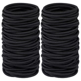 Ligas elásticas Hageolan negras en empaque de 120 piezas para uso diario.