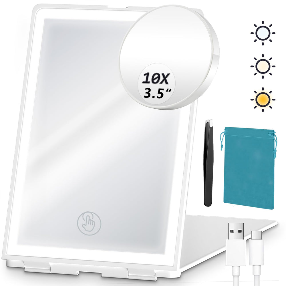 Haikopoon esepjo de maquillaje de viaje con luces para retoques rápidos.