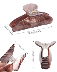 HAIMEIKANG pinzas acrílicas marrón para estilos neutros y combinaciones con atuendos.