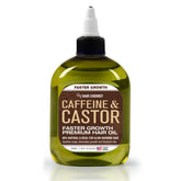 Hair Chemist botella de cafeína y ricino para hidratación profunda del cabello.