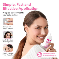Hair Regen Minoxidil Foam for Women targets crown thinning areas.