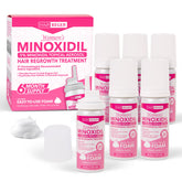 Hair Regen Minoxidil Foam for Women, six-pack front view supports daily hair care.