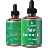 Hair Thickness Maximizer saw palmetto serum bottle for convenient daily scalp care.