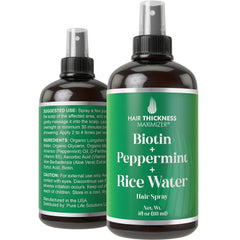 Hair Thickness Maximizer spray botella: apoyo a la salud capilar y aplicación precisa.
