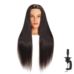 Hairingrid cabezal de maniquí con cabello sintético 26-28 pulgadas para prácticas.