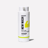 Hairstory New Wash Deep Clean bottle pours to cleanse hair without detergents